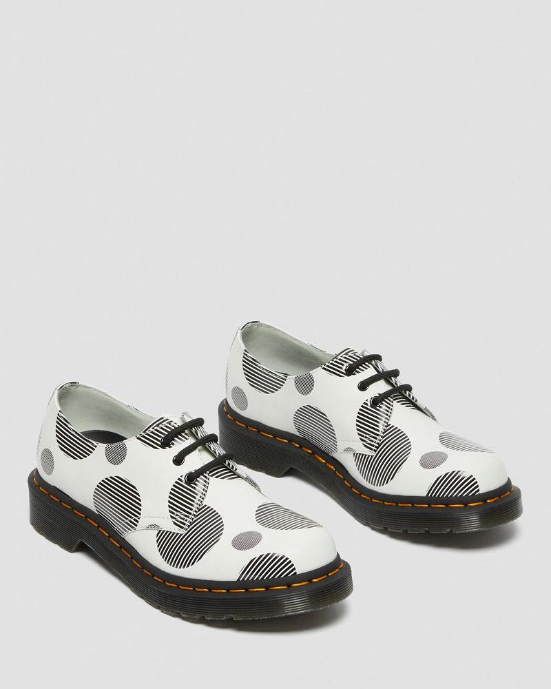 Dr Martens 1461 Polka Dot Smooth Leren Oxford Schoenen Dames Wit | NL 428QMA